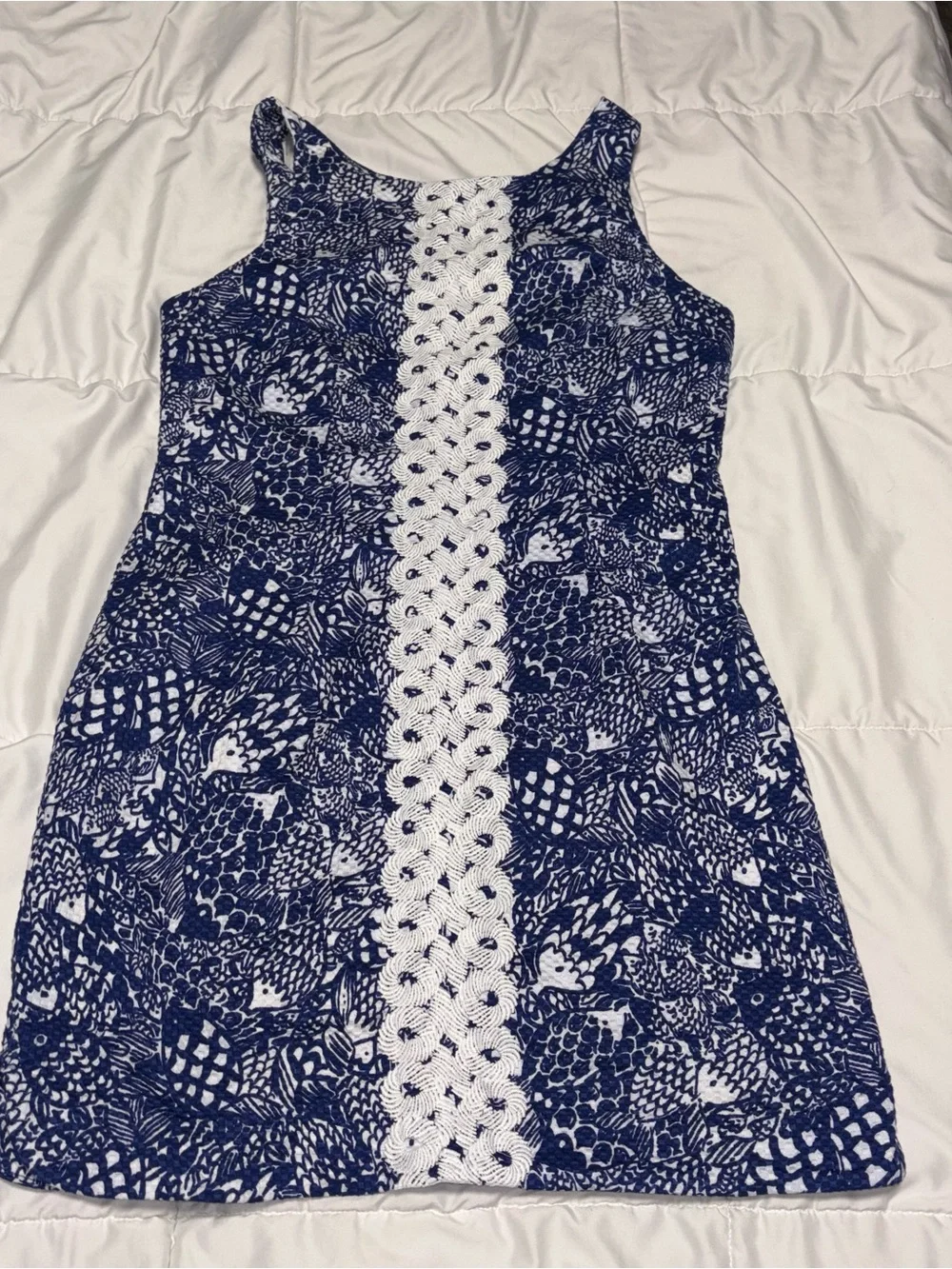 Lilly Pulitzer for target dress Size 12 Blue White Navy Pineapple - Picture 3 of 10